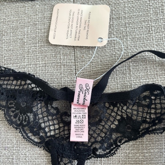 NWT Agent Provocateur Sandra Set Black Bra 36DD‎ and Panties Size 4 (8-10 L) - Picture 11 of 12